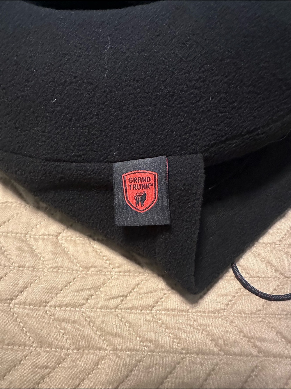 Grand Trunk Black Travel Neck Pillow with Red Logo Tag